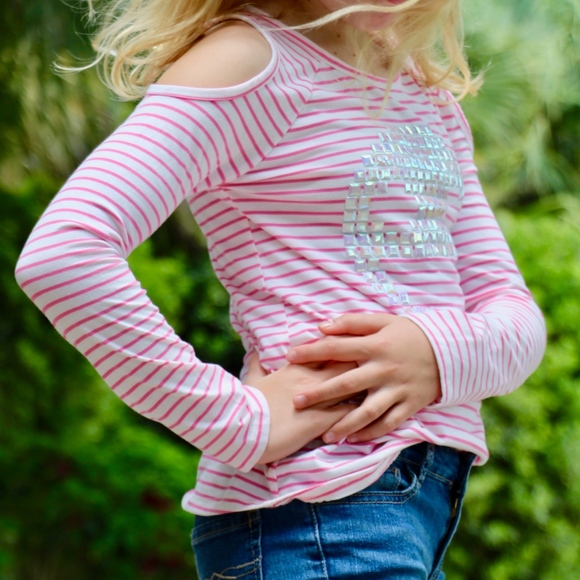 Kidtopia Girls Cold-Shoulder Top - Picture 2 of 7